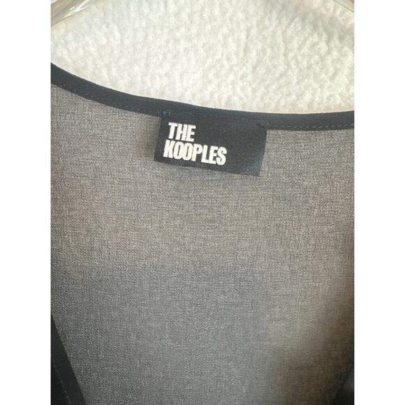 NWT The Kooples Black Pleated V-Neck Top Size XS $215 - Picture 8 of 10